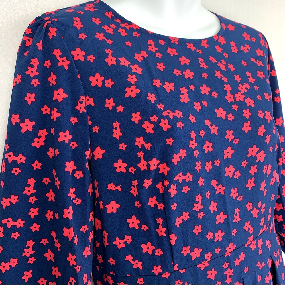 50% OFF Floral Midi Dress 3/4 Sleeve, Large - Picture 4 of 8
